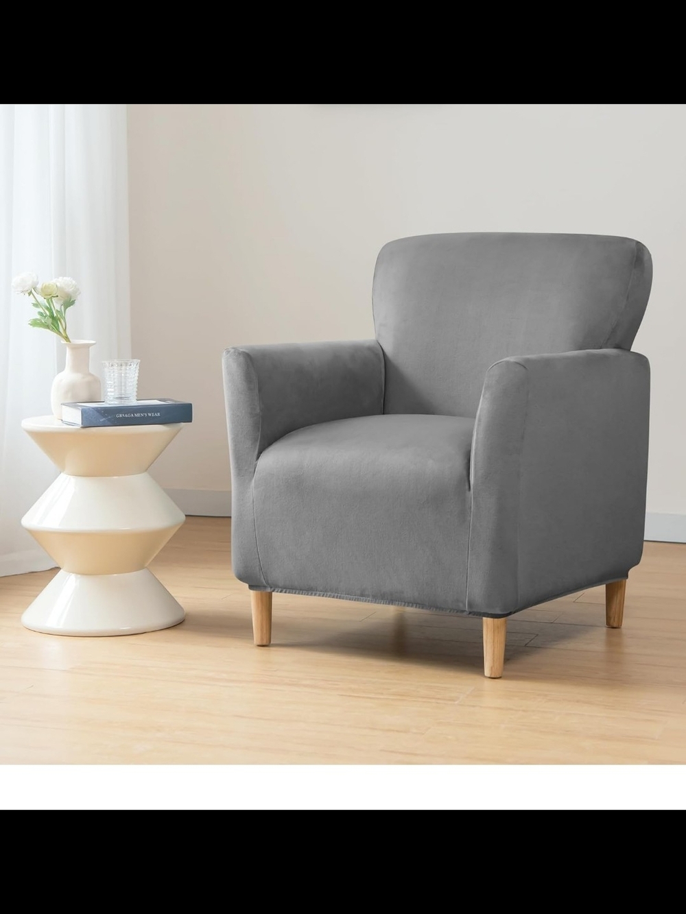 Gray Accent Armchair Cover - Stylish Home Accent Chair Cover